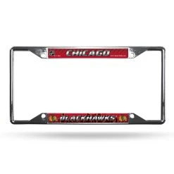 Caseys Distributing, Inc Chicago Blackhawks License Plate Frame Chrome EZ View