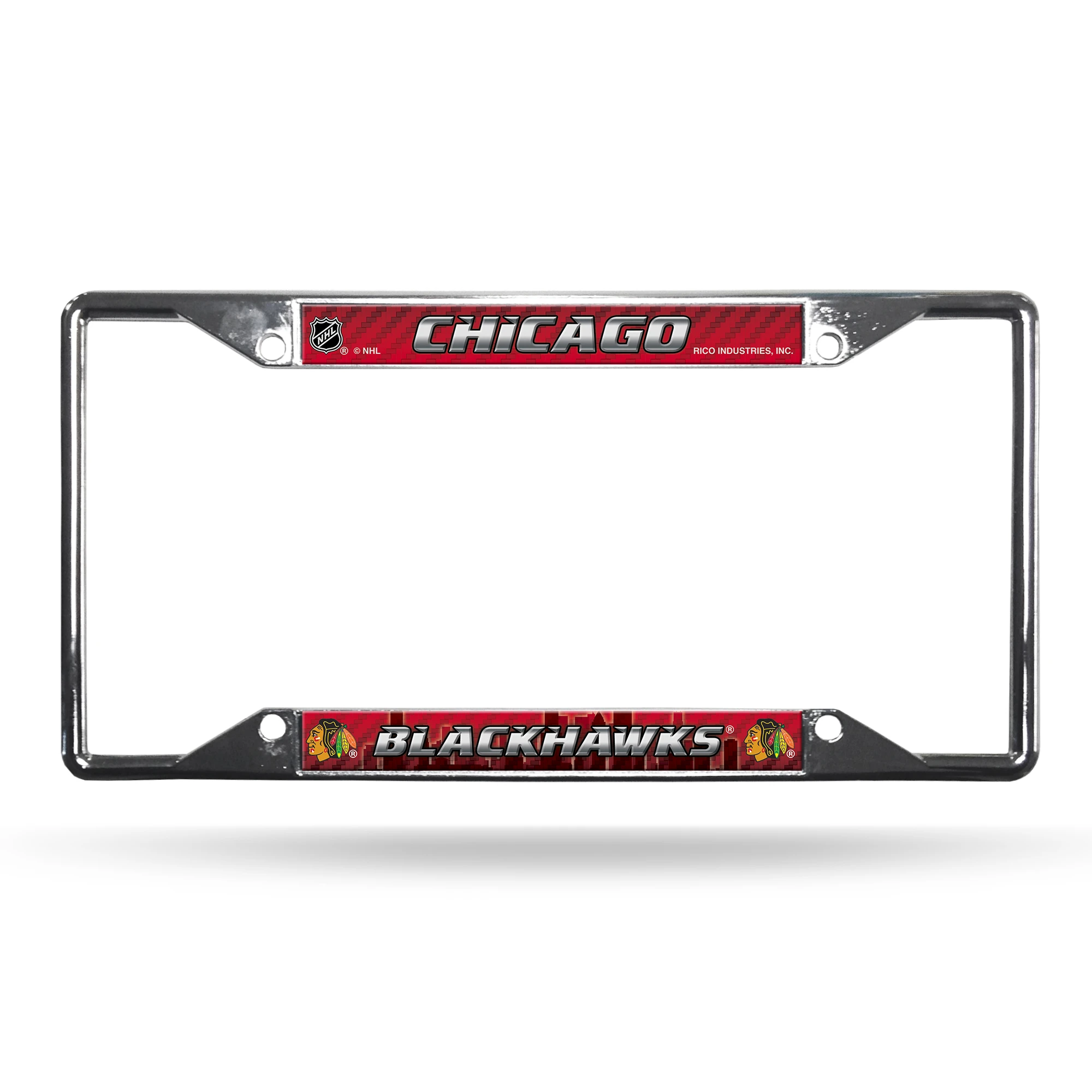 Caseys Distributing, Inc Chicago Blackhawks License Plate Frame Chrome EZ View
