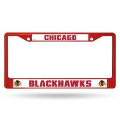 Caseys Distributing, Inc Chicago Blackhawks License Plate Frame Metal Red