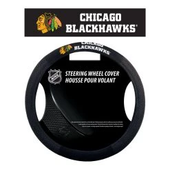 Caseys Distributing, Inc Chicago Blackhawks Steering Wheel Cover Mesh Style