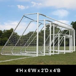 Douglas Sports CLUB Portable Soccer Goals, 3" Round Aluminum, 6.5'H X 12'W - Pair