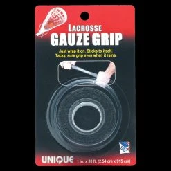 UNIQUE SPORTS PRODUCTS Lacrosse GAUZE GRIP- Black - Pack Of 6