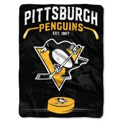 Caseys Distributing, Inc Pittsburgh Penguins Blanket 60x80 Raschel Inspired Design