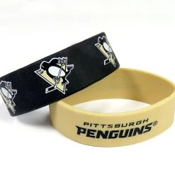 Caseys Distributing, Inc Pittsburgh Penguins Bracelets 2 Pack Wide