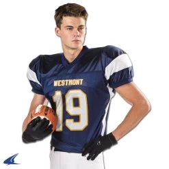 Champro Sports First Down Polyester Dazzle Jersey - Gold, White - Youth L