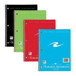 Roaring Spring Wirebound Wide Ruled Notebook, 10-1/2 X 8 Inches, Assorted Colors