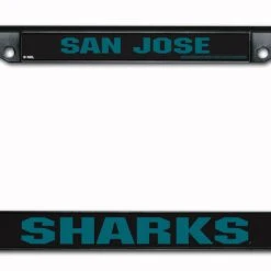 Caseys Distributing, Inc San Jose Sharks License Plate Frame Chrome Black