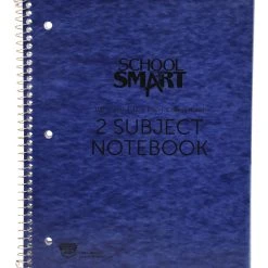 School Smart Spiral Perforated 2 Subject College Ruled Notebook, 8-1/2 X 11 Inches