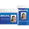 SICURIX® Sicurix Horizontal Badge Holder, 2-1/4 X 3-1/2 In, Vinyl, Clear, Pack Of 50