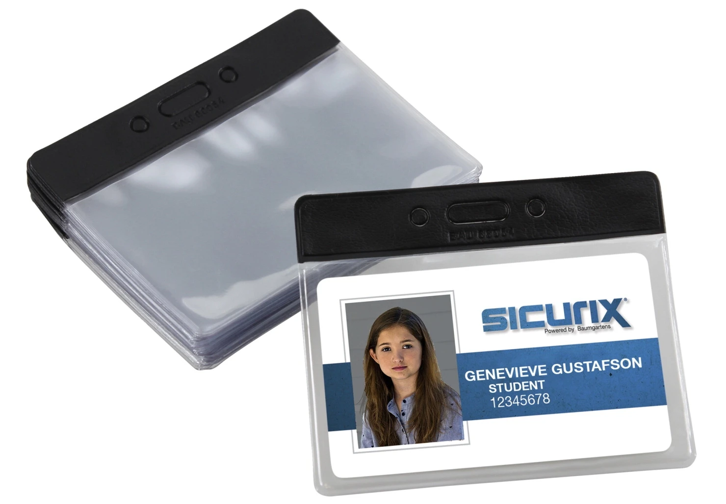 SICURIX® Sicurix Horizontal Badge Holders, Black, Pack Of 50