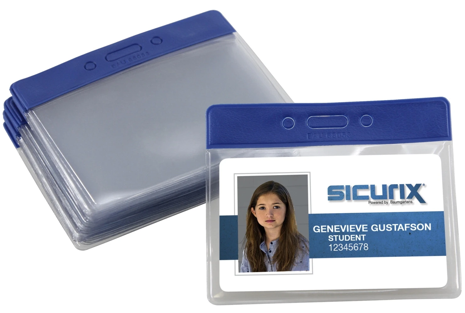 SICURIX® Sicurix Horizontal Badge Holders, Blue, Pack Of 50