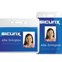 SICURIX® Sicurix Vertical Badge Holder, 2-1/4 X 3-1/2 In, Vinyl, Clear, Pack Of 50