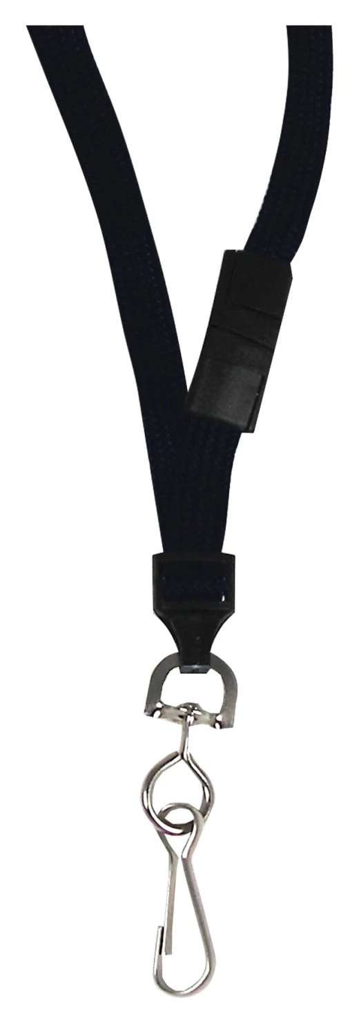 School Specialty C-Line Standard Lanyard With Swivel Hook, Black, Pack Of 12