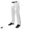 Champro Sports Triple Crown Open Bottom Pant With Piping - Grey, Black Pipe - Youth Xs