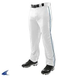 Champro Sports Triple Crown Open Bottom Pant With Piping - Grey, Navy Pipe - Youth M