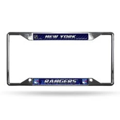 Caseys Distributing, Inc New York Rangers License Plate Frame Chrome EZ View